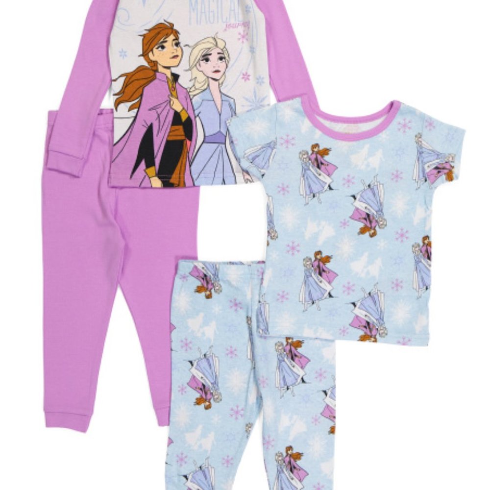 DISNEY Frozen Cotton 4 Pc Pajama Sleep Set Toddler Girl